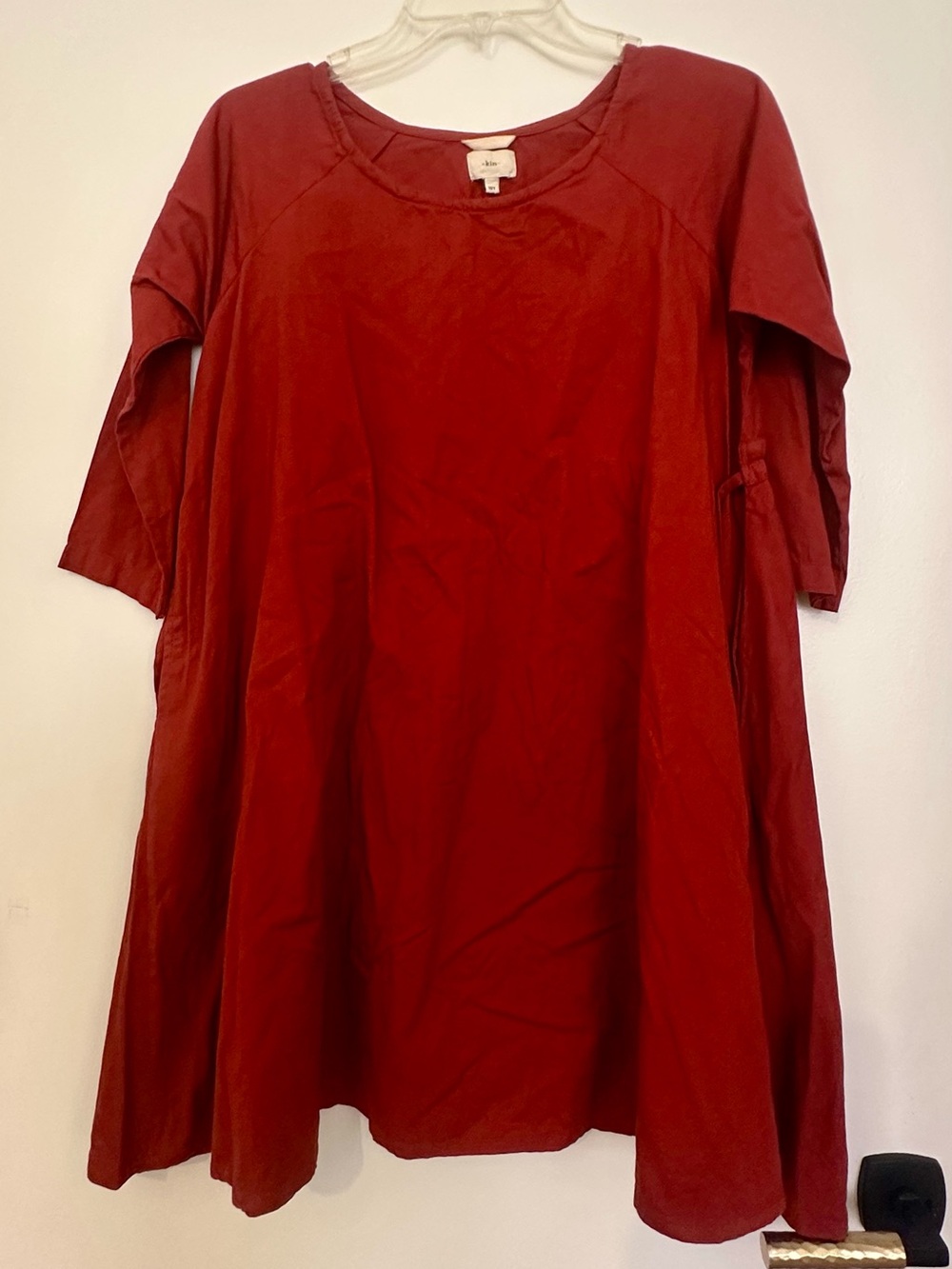 Kin Girls' Casual Dress in Brick Red. Organic cotton. Size10. New without tags